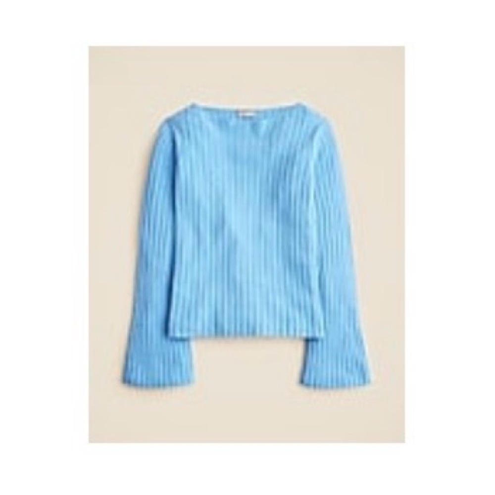 J. Crew Ribbed Boatneck Sweater Long Sleeve in Vintage Wool